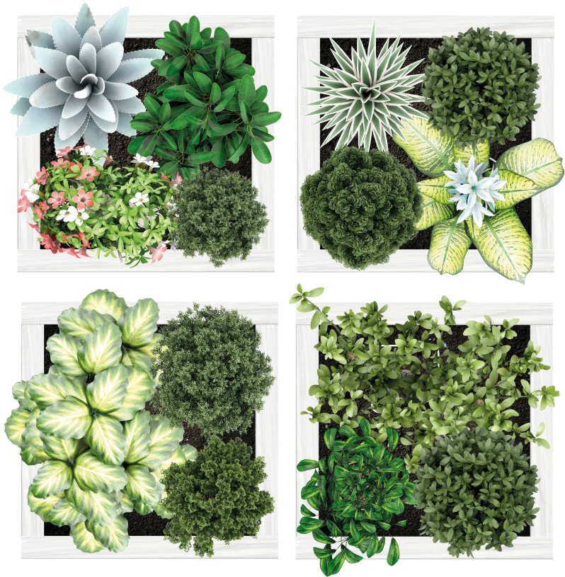 花と植物の壁画垂直庭のタイル - TENSTICKERS