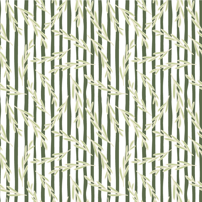 花と植物の壁画薄葉模様 - TENSTICKERS