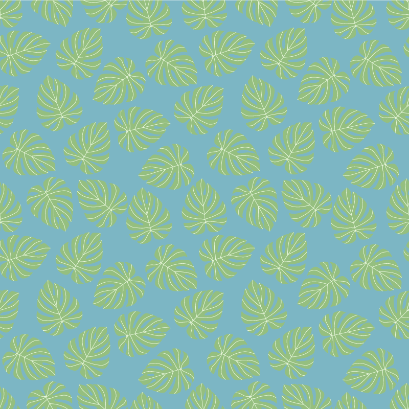 花と植物の壁画夏の緑の葉デザイン - TENSTICKERS