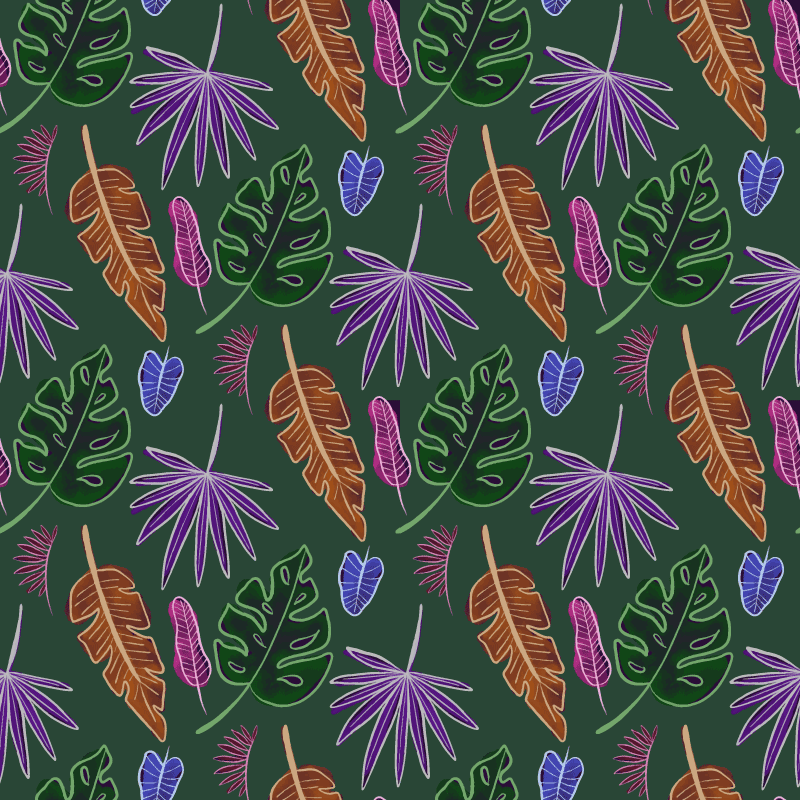 花と植物の壁画幾何学的ネオンパネル - TENSTICKERS