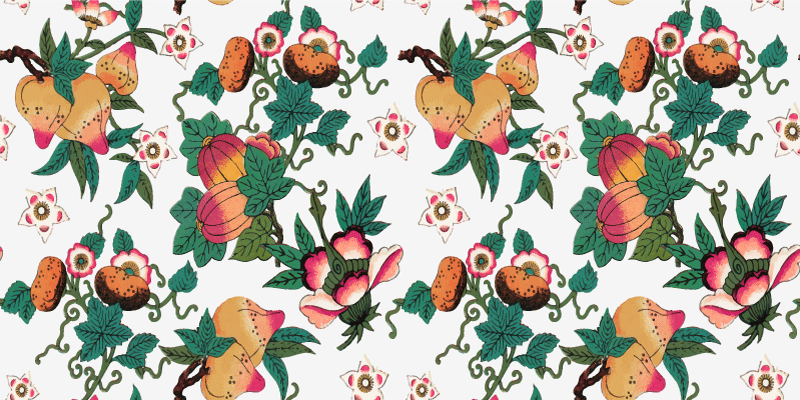 花と植物の壁画カラフルな夏の花柄プリント - TENSTICKERS