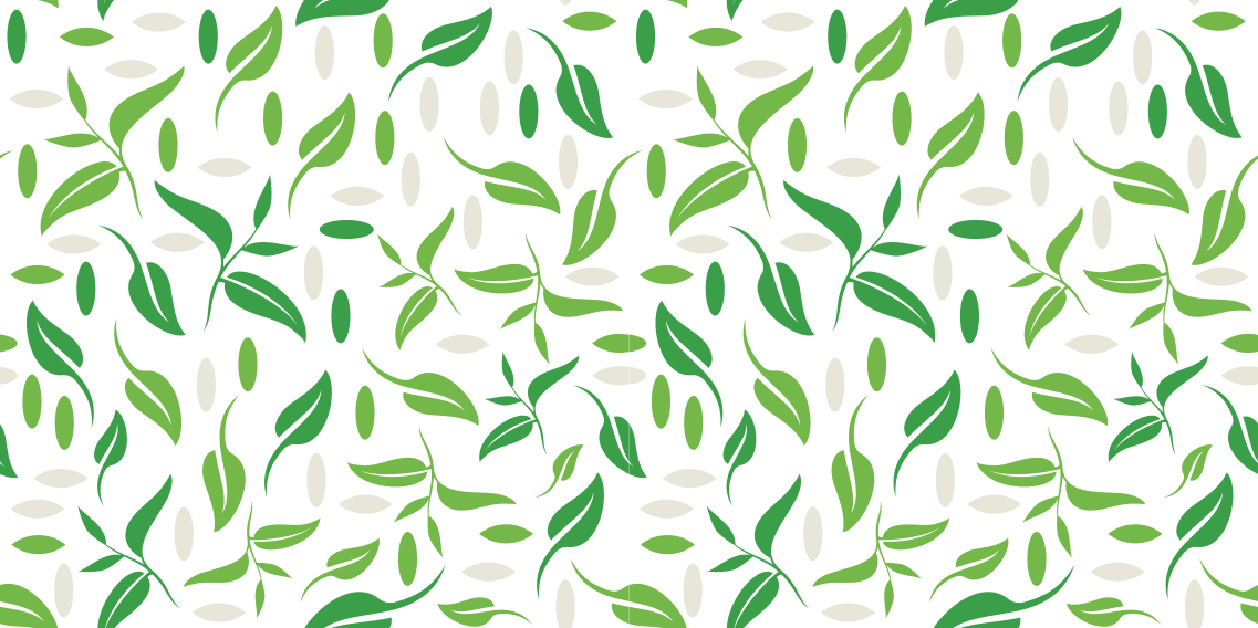 花と植物の壁画小さな緑の葉のパターン - TENSTICKERS