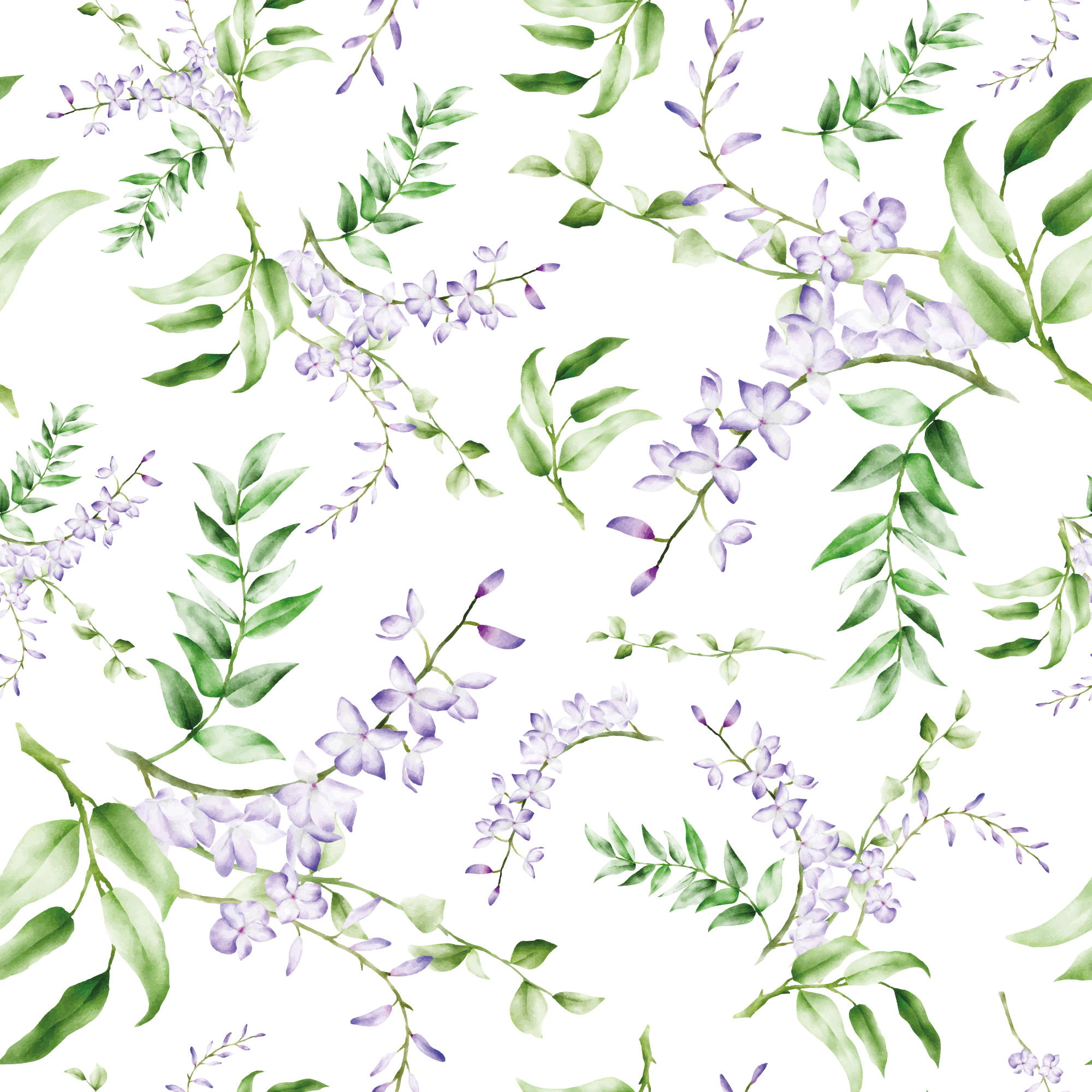 花と植物の壁画ラベンダーの窓用モチーフ - TENSTICKERS