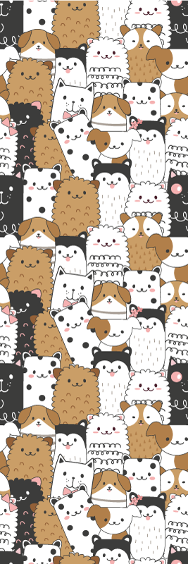 寝室 ビニールマット かわいい犬のシームレスデザイン - TENSTICKERS