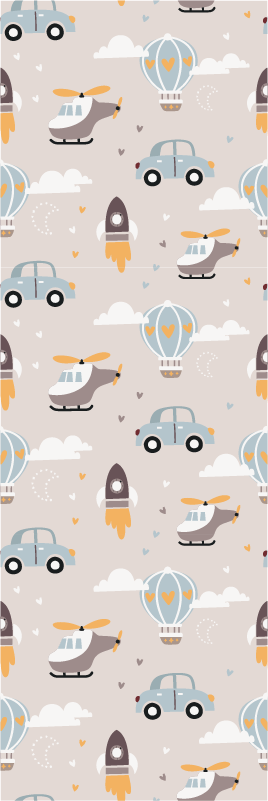 寝室 ビニールマット 子供向けのかわいいデザインイラスト - TENSTICKERS
