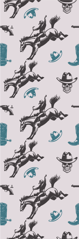 寝室 ビニールマット カウボーイ要素 馬のパターン - TENSTICKERS