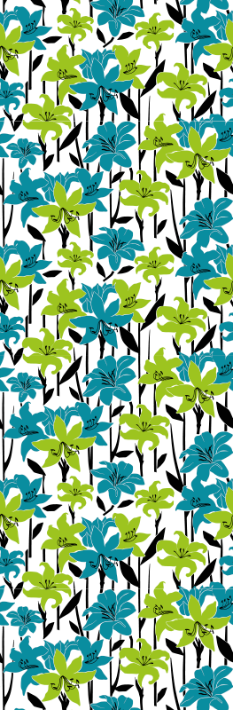 寝室 ビニールマット 花のステンシルデザイン - TENSTICKERS