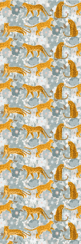 寝室 ビニールマット 手描きのエキゾチックな動物 - TENSTICKERS