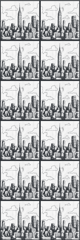 寝室 ビニールマット nycスケッチコラージュ - TENSTICKERS