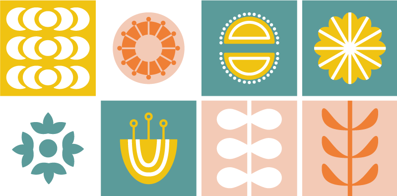 幾何学的なビニールマット ノルウェーのタイル - TENSTICKERS