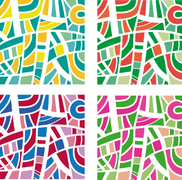 幾何学的なビニールマット マルチカラータイル - TENSTICKERS