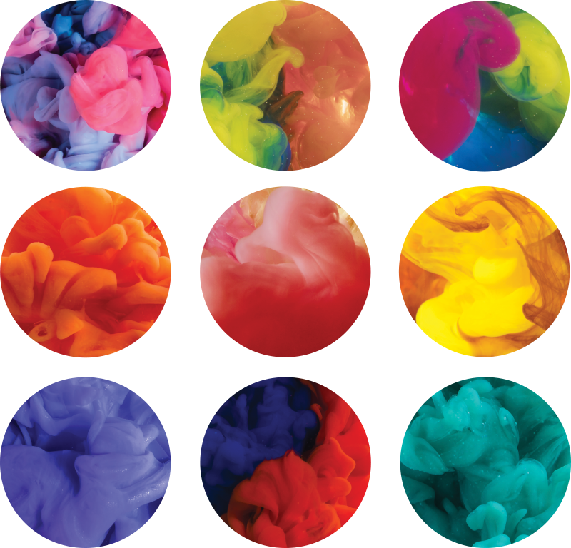 幾何学的なビニールマット カラフルスモークステッカーセット - TENSTICKERS