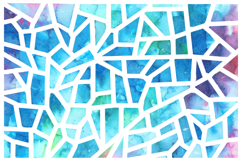 幾何学的なビニールマット 水彩三角ガラスモザイク - TENSTICKERS