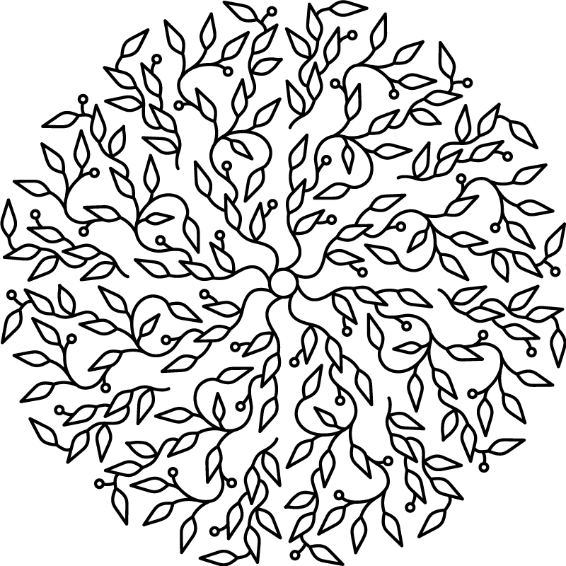 幾何学的なビニールマット生命の木抽象 - TENSTICKERS