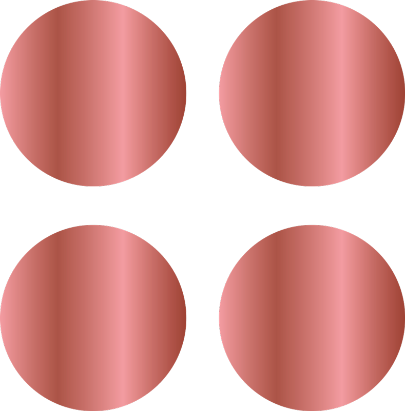 幾何学的なビニールマット ローズゴールド水玉 - TENSTICKERS