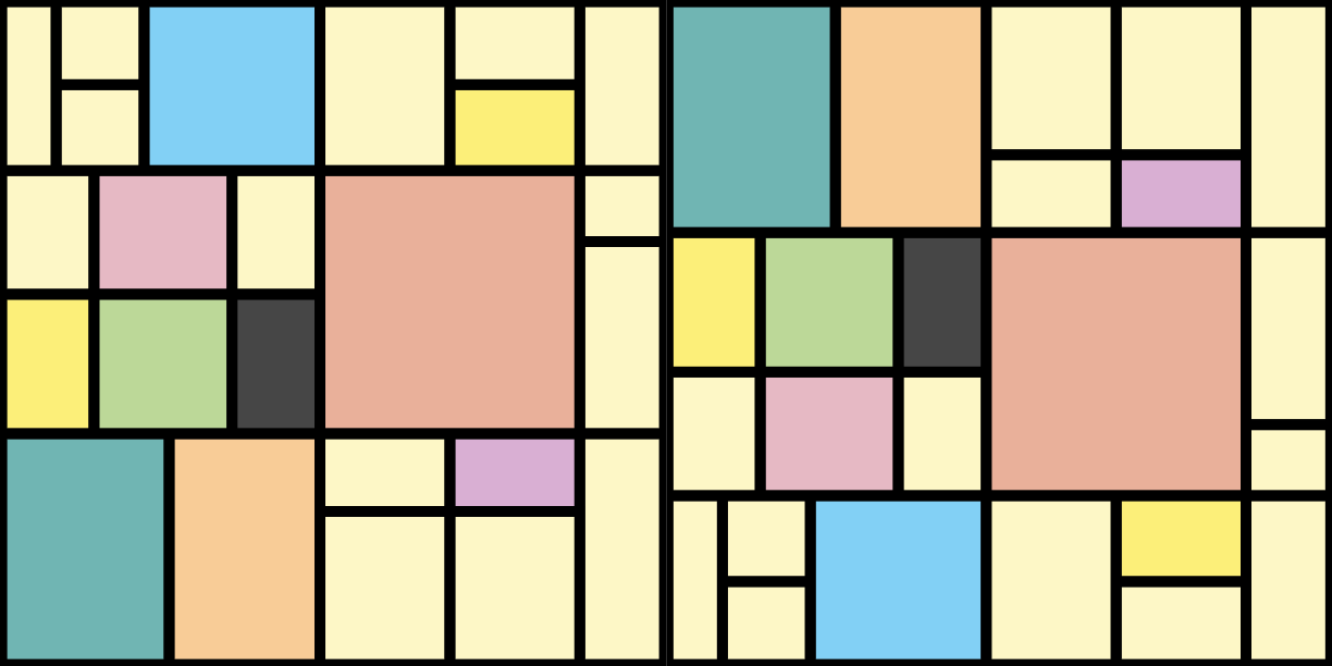 幾何学的なビニールマット パッチワークカラーブロック - TENSTICKERS