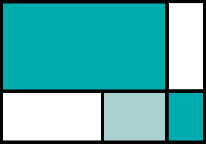 幾何学的なビニールマット緑の四角いカラーブロック - TENSTICKERS