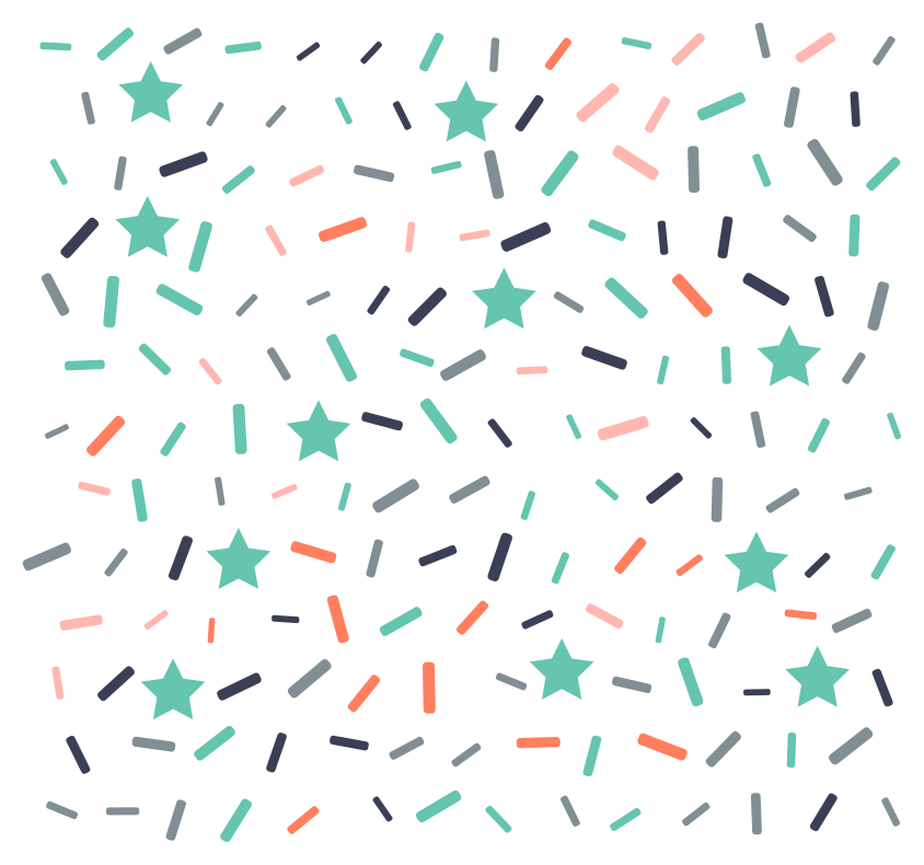 幾何学的なビニールマット 星とスプリンクルのコンフェッティ - TENSTICKERS