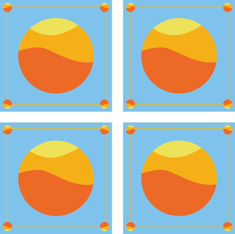 幾何学的なビニールマット カラフルな幾何学的な円 - TENSTICKERS