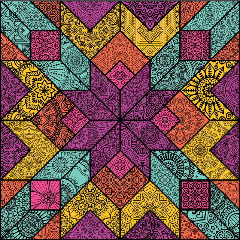 幾何学的なビニールマット カラフルな幾何学模様 - TENSTICKERS