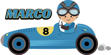 子供 ビニールマット f1カー名前入り - TENSTICKERS
