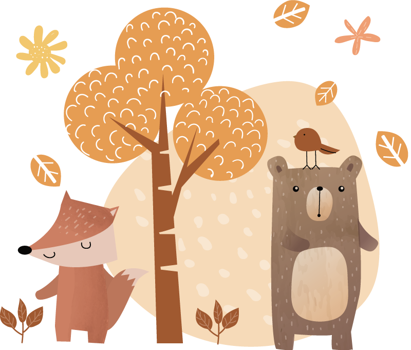 子供 ビニールマット 動物と木 - TENSTICKERS