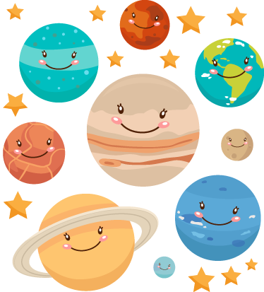 子供 ビニールマット 太陽系の惑星ステッカー - TENSTICKERS