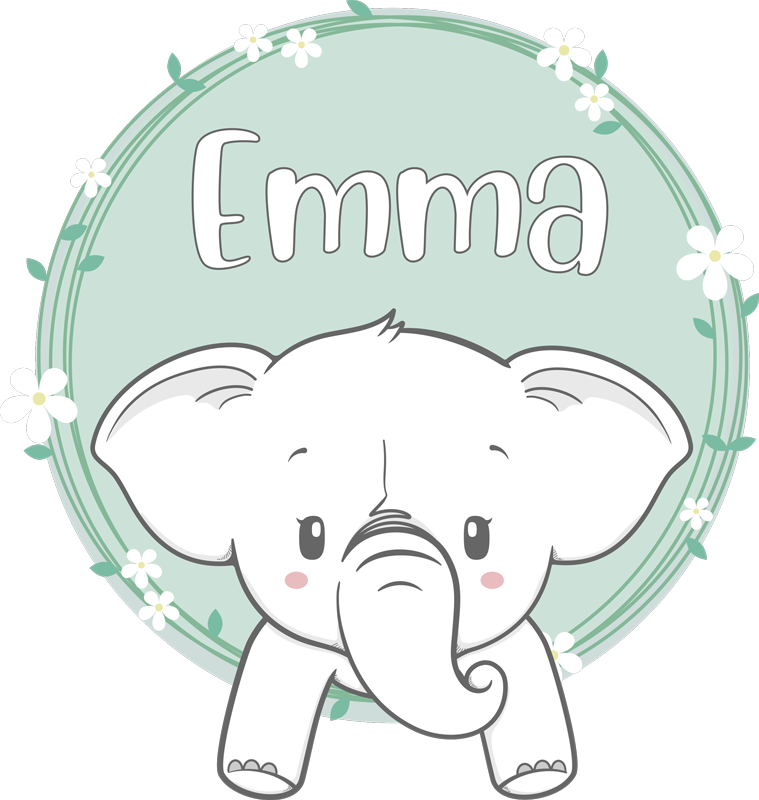 子供 ビニールマット 名前入りの象 - TENSTICKERS