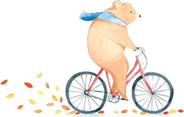 子供 ビニールマット 自転車に乗ったクマ - TENSTICKERS