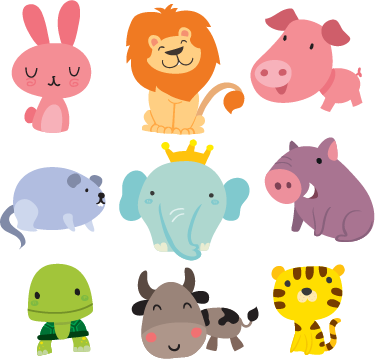 子供 ビニールマット 子供の動物ステッカー - TENSTICKERS