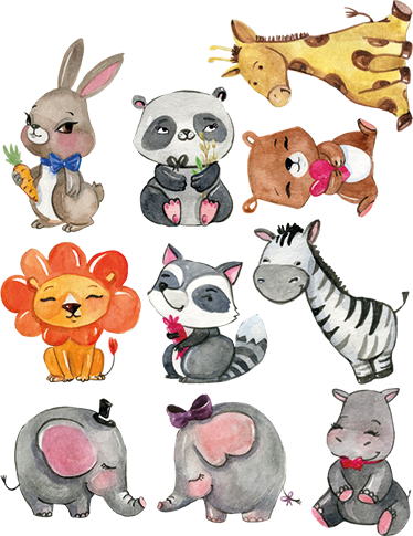 子供 ビニールマット ジャングルの動物ステッカーシート - TENSTICKERS
