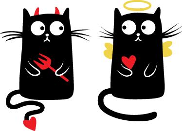子供 ビニールマット 良い猫と悪い猫 - TENSTICKERS