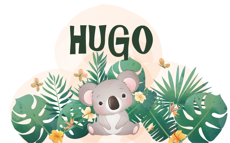 子供 ビニールマット 名前入りのかわいいコアラ男の子用 - TENSTICKERS
