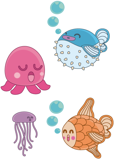子供 ビニールマット 魚のイラスト ステッカー - TENSTICKERS