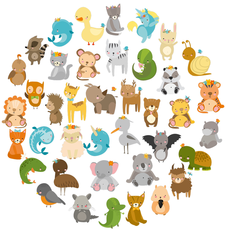 子供 ビニールマット 動物園の動物たち - TENSTICKERS