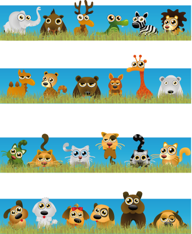 子供 ビニールマット 動物のストライプ柄 - TENSTICKERS
