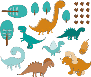 子供 ビニールマット 恐竜の風景ステッカー - TENSTICKERS
