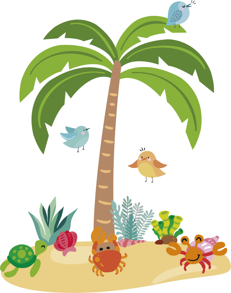 子供 ビニールマット パルメラと海の生き物 - TENSTICKERS