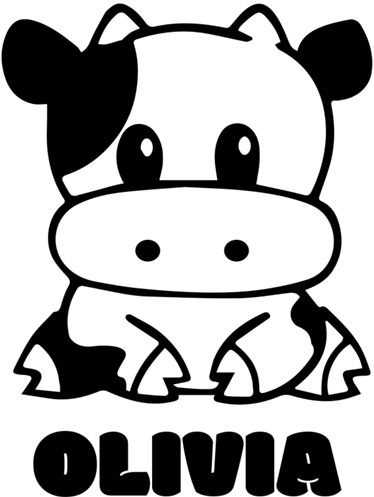 子供 ビニールマット 名前入り白黒牛 - TENSTICKERS