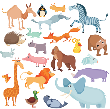 子供 ビニールマット 野生の動物ステッカー - TENSTICKERS