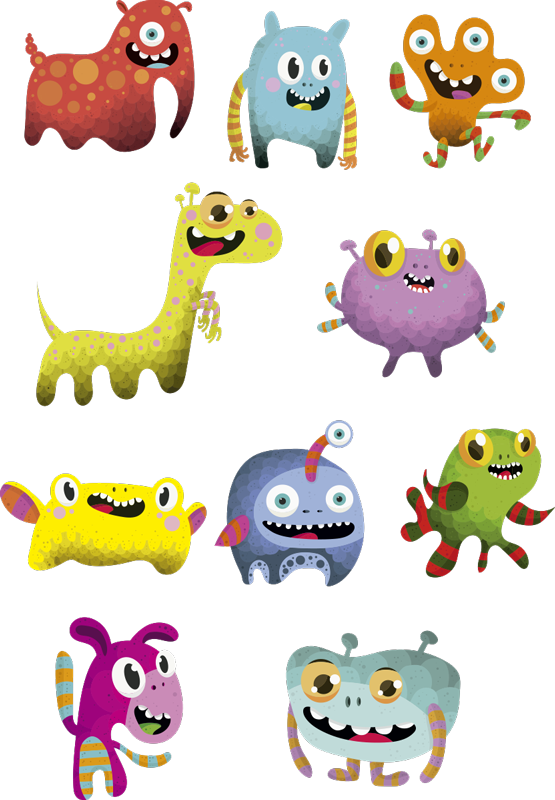 子供 ビニールマット 宇宙のモンスターコレクション - TENSTICKERS
