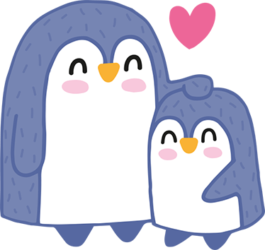 子供 ビニールマット ママと赤ちゃんのペンギン - TENSTICKERS