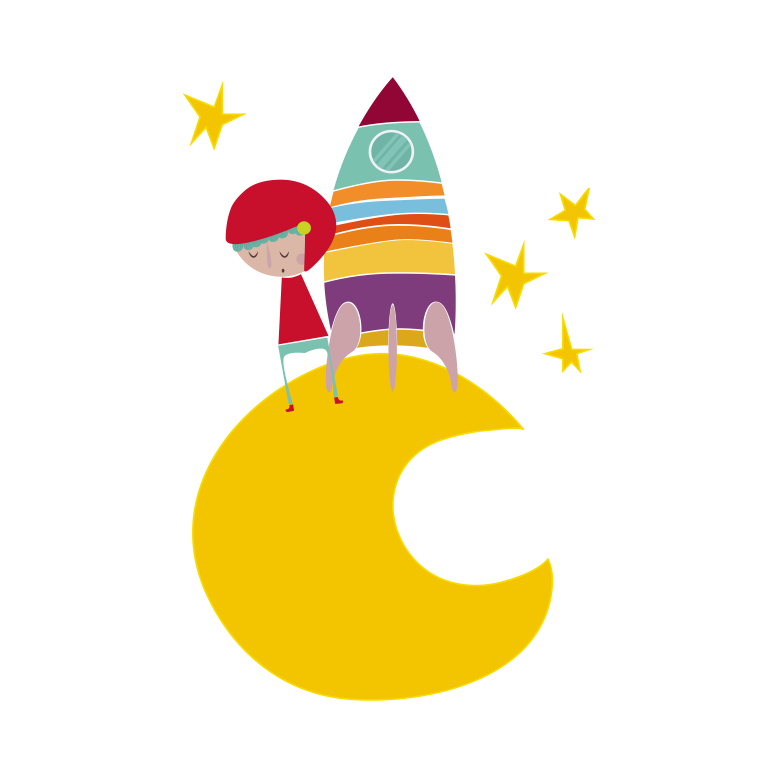 子供 ビニールマット 月のロケット - TENSTICKERS