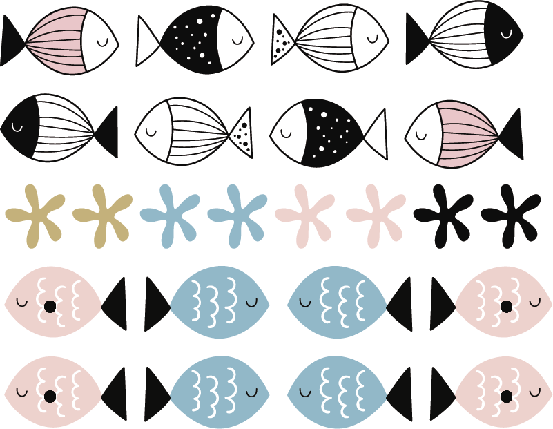 子供 ビニールマット テクスチャーのある魚 - TENSTICKERS