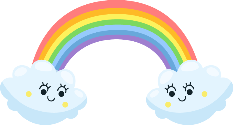 子供 ビニールマット かわいい雲と虹が見つめ合う - TENSTICKERS