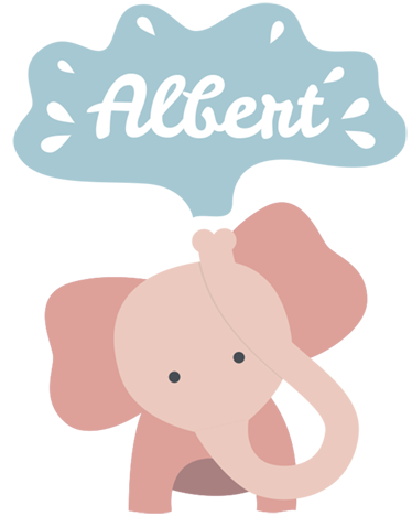 子供 ビニールマット 名前入りの赤ちゃんゾウ - TENSTICKERS