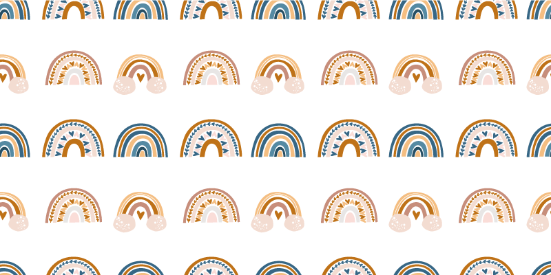 子供 ビニールマット 手描きの秋の虹模様 - TENSTICKERS