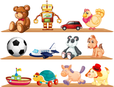 子供 ビニールマット おもちゃ付き棚 - TENSTICKERS