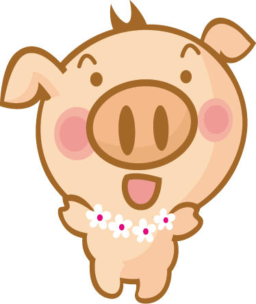 子供 ビニールマット ハワイの豚 - TENSTICKERS