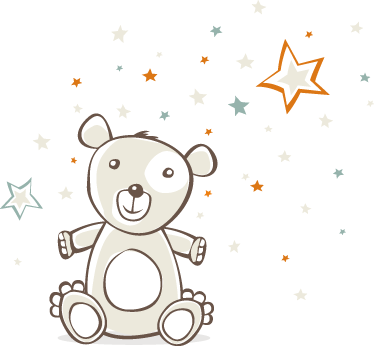 子供 ビニールマット 星のあるテディベア - TENSTICKERS